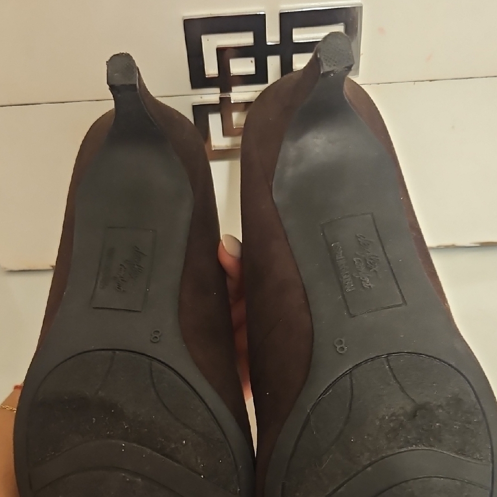 Dark Brown Suade Heels - Picture 4 of 6